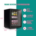 thumbnail image 3 of WANAI 1.4 Cu. ft Mini Fridge Beverage Cooler, 48 Cans Drink Fridge Black Glass Door for Beer Soda, 3 of 8