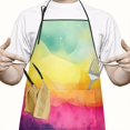 thumbnail image 2 of Colorful Tie Dye Wave Pattern Apron-Garden Aprons for Women with Pockets-Cotton Linen Waterproof Kitchen Cooking Gardening Aprons Adjustable for Kitchen,Cooking,BBQ and Salon 33x27 Inch, 2 of 5