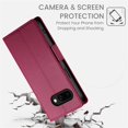 thumbnail image 7 of For Google Pixel 9a Wallet Case Flip Card Holder,PU Leather Side Buckle Magnetic Frosted Women Men Cover,Wine Red,For Pixel 9a, 7 of 7
