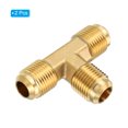thumbnail image 3 of Uxcell 3/8" x 3/8" x 3/8" Brass Pipe Fitting Flare Tee Tube Fitting Pipe Adapter Connector 2 Pack, 3 of 5