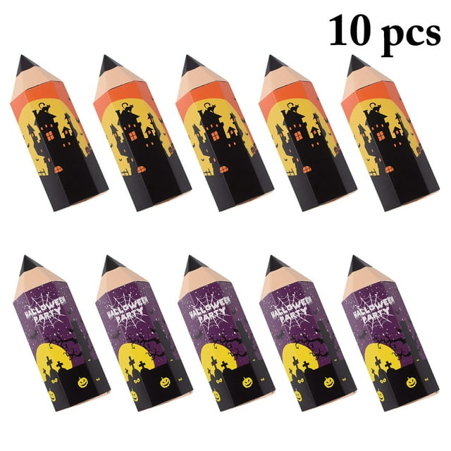 Halloween Candy Box Cartoon Pencil Shaped Candy Container Party Favor Box