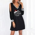 thumbnail image 1 of FcBaudy Robe à Manches Longues Col en V, Robes d'Été pour Femmes, Robes de Femmes Joyeux Noël Robe Décontractée Imprimée Col en V Manches Longues Mini Robe Robe Femme, 1 of 1
