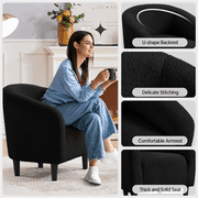 Renwick Boucle Upholstered Accent Chair, Black