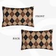 thumbnail image 2 of Fuzoiu Argyle of brown Print Fuzzy Pillowcases, Super Soft Pillow Case Cover with Zipper for Bedroom, Sofa, Couch,Cozy Pillow Shams for All Seasons-16"x24", 2 of 6