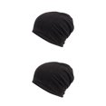thumbnail image 2 of Qarigey Gorro apilable, gorro de viaje, gorros, gorros de temporada de invierno, gorro de punto ajustable a la moda, negro Negro 2piezas, 2 of 6