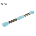thumbnail image 3 of Uxcell 12 Skeins Embroidery Floss 8m Each Long Fiber Cotton Cross Stitch Thread Light Blue, 3 of 6
