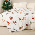 thumbnail image 4 of Christmas Throw Blanket Snowflake Fleece Throw Blanket Winter Holiday Lightweight Decorative Blanket Super Soft Cozy Throw Blanket for Home Sofa Couch(Red/Gold Snowflake) 60" x 80", 4 of 6