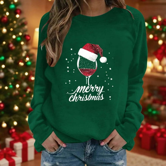 Xdegoge Christmas Womens Sweatshirt Holiday Vintage Hoodie Winter Trendy Long Sleeve Top with Pocket Casual Xmas Print Vacation Shirt Funny Loose Shirts 2025