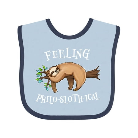 

Inktastic Feeling Philo-Sloth-ical- cute and funny sloth on a tree branch Gift Baby Boy or Baby Girl Bib