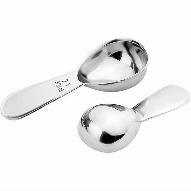 2 Measuring Spoons Coffee Spoon Stainless Steel Coffee Spoon Set 1 Tablespoon (15 ml) and 2 Tablespoons (30 ml)
