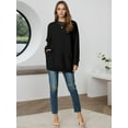 thumbnail image 2 of DARING DIVA Round Neck Pullover Long Sleeve Casual Sweater S Black, 2 of 7