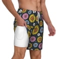 thumbnail image 3 of Balery Colorful Sunflowers Mens Swim Trunks Swim Shorts for Men Quick Dry Inseam Beach Shorts with Compression Liner Pocket-Small, 3 of 9