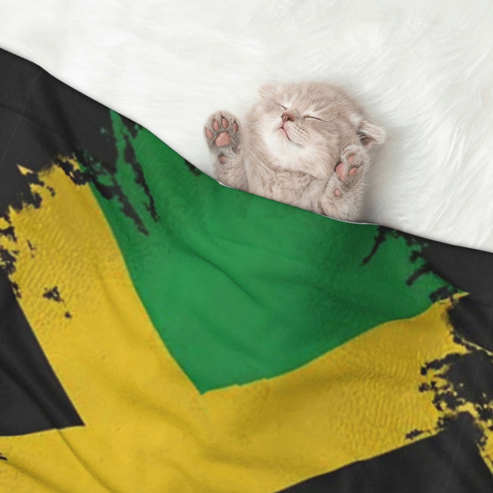 Jamaica Flag Jamaican Dog Blanket Soft Warm Flannel Cat Blanket Great Pet Throw for Cats Puppy Small Medium Large Dog