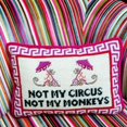 thumbnail image 5 of FURBISH Almohada decorativa de punto de aguja – Not My Circus Not My Monkeys pequeña almohada bordada para cama, silla, sofá, decoración estética hecha a mano para habitación, 10.0 x 14.0 in, 5 of 5