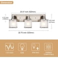 thumbnail image 4 of Modern 3-Lights Brushed Nickel Vanity Lights, Bathroom Light Fixture Over Mirror Wall Lighting Sconces with Frosted Glass Shades, E26 Bulb Base, 4 of 6