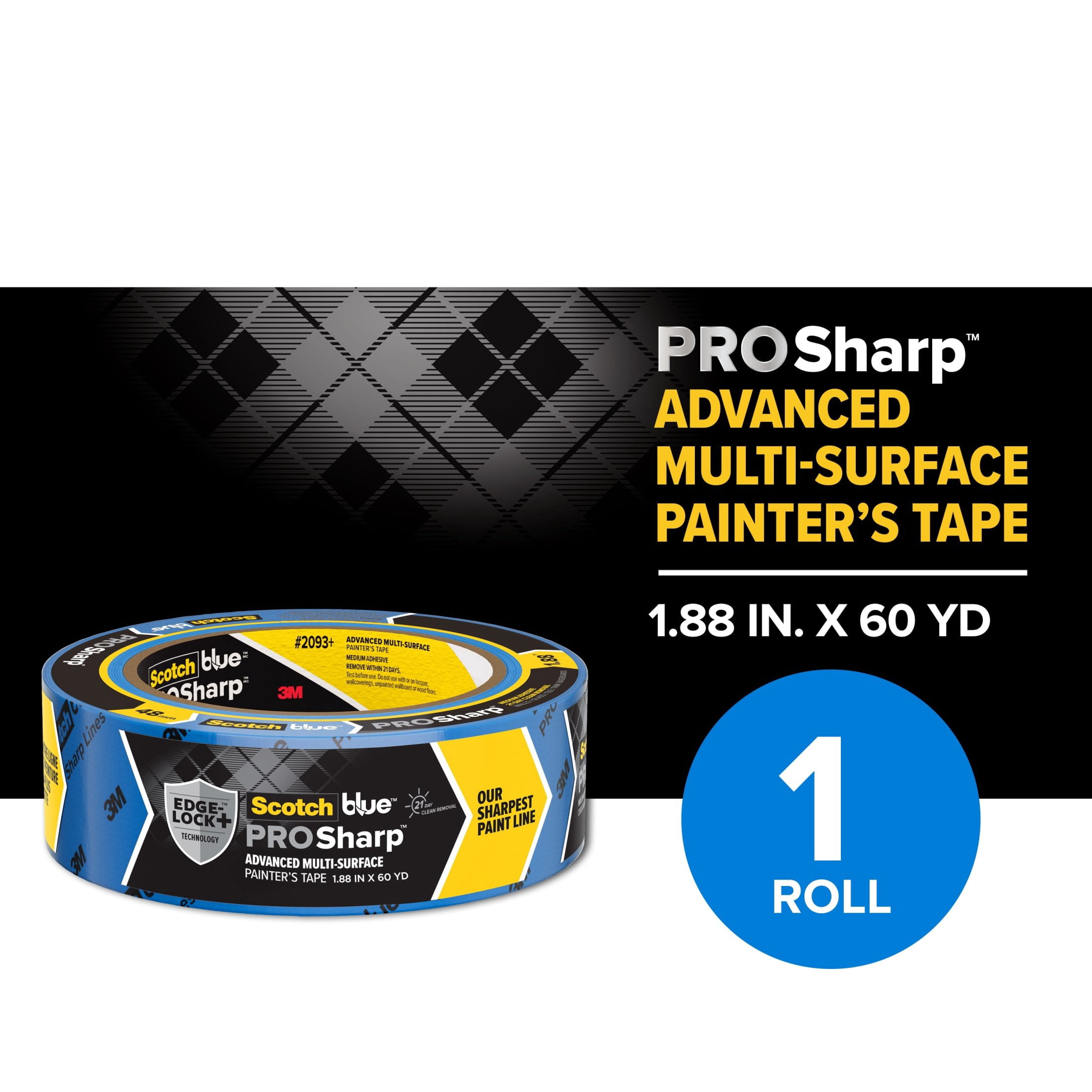 (2 pack) ScotchBlue PROSharp Painter's Tape, Blue, 1.88 in x 60 yd, 1 Roll