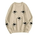 thumbnail image 6 of Duqingm Womens Halloween Long Sleeve Sweatshirts Spider Print Casual Tops,S, 6 of 6