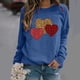 thumbnail image 1 of Pntutb Mujeres Casual Manga Larga San Valentín Impresión O-Cuello tops Camisa Blusa Pullover Pntutb Pntutb-4438, 1 of 3