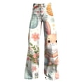 thumbnail image 4 of YUANGUANST Womens Dress Pants Women's Easter Bunny Egg Print Plus Size Wide Leg Pants Business Work Casual Pants, 4 of 4