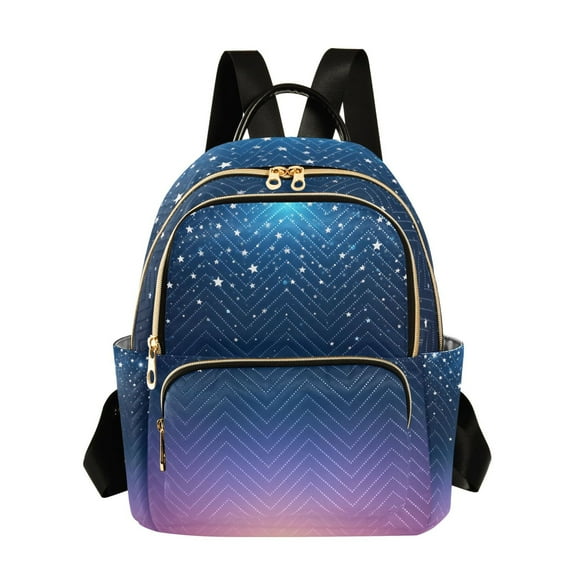 ALAZA Starry Blue Gradient Stars Womens Travel Laptop Backpack Large Daypack Ladies Shoulder Bags S