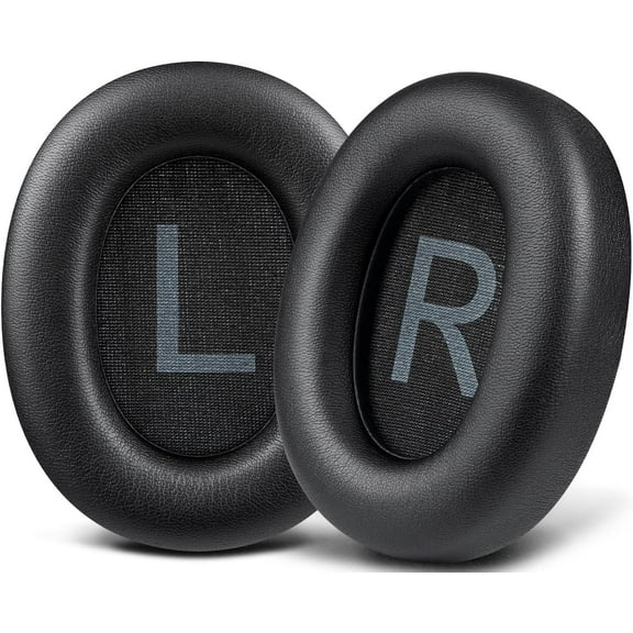 SOULWIT Earpads for QCY H3/H3 Lite Headphones, Ear Pads Cushions with Softer Protein Leather, Noise Isolation Foam - Black