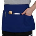 thumbnail image 2 of Toptie 3 Pack 3 Pockets Waitress Waist Apron Cotton Kitchen Server Apron for Restaurant Baker, 24"W x 12"H-Blue, 2 of 7