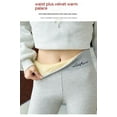 thumbnail image 4 of Lamb Fleece Leggings Women Wear Winter Plus Velvet Padded High Waist Embroidered Characters Plus Large Size Northeast Extra Thick Warm Cotton Pants Light Gray M, 4 of 8