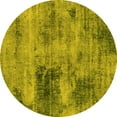 thumbnail image 1 of Ahgly Company Indoor Round Abstract Yellow Modern Area Rugs, 7' Round, 1 of 4