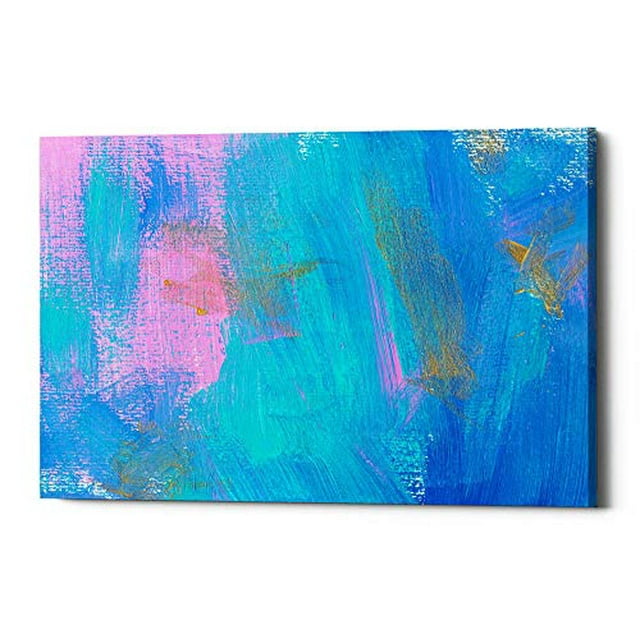 Epic Graffiti Art Mural sur Toile Couleur Rave Giclée, 18 Pouces x 12 Pouces, Bleu