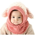 thumbnail image 2 of QHFBli Baby Girls Kids Scarf Woolen Earflap Hood Warm Skull Knit Caps，Crochet Earflap Pilot Hats Beanie Cap for Toddlers Baby Girls and Boys, 2 of 4