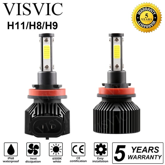 VISVIC 2XH11 LED Headlight Kit 6000K 50W Low Beam for Toyota Tundra 2007-2013
