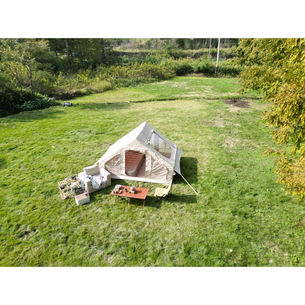 Inflatable Camping Tent - Effortless Setup 4-Season Glamping for 4-6 People! High-Performance Waterproof & Windproof Self-Supporting Air Tent, Your Portable Green Getaway for Outdoor Adventures