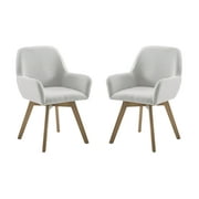 Art Leon Set of 2 Modern Accent Chair Velvet Leisure Chair Off-White