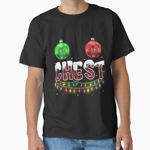 Funny Chest Nuts Christmas Matching Couples His And Hers Holiday Unisex T-Shirt, for men & women, up to size 5XL