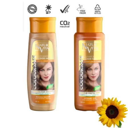 Natural Vital Blonde Hair Henna & Keratin Colour Safe Shampoo and Mask SET 300ml