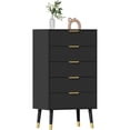 thumbnail image 1 of Bingirl Commode Moderne à 5 Tiroirs à Cannelures, Commode en Bois de 57 Pouces de Large pour le Rangement de la Chambre et du Salon, 1 of 8