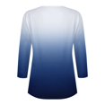 thumbnail image 4 of 3/4 Sleeve Tops for Women 2026 Henley Neck Shirts Gradient Casual T-shirts Dressy Casual Loose Fit Tunic Blouses, 4 of 5