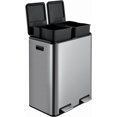 thumbnail image 3 of Kojooin Dual Compartment Trash Can, 60L Stainless Steel Garbage Bin with Soft-Close Lid and Removable Inner Buckets, 3 of 5