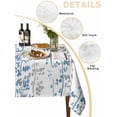 thumbnail image 2 of Blue Grey Botanical Table Cloth, Waterproof Tablecloth for Rectangle Tables, Spring Floral Summer Farmhouse Reusable Washable Fabric Table Cover for Restaurant Kitchen Dining Tables 52"x70", 2 of 9