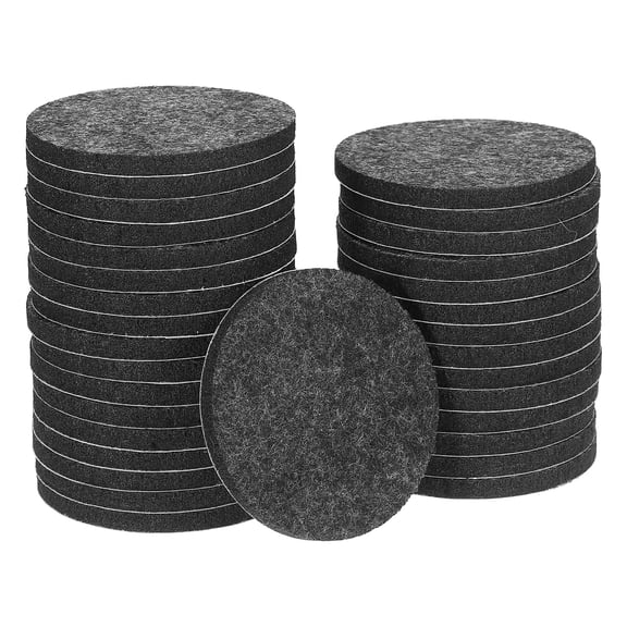 Uxcell 32Pcs Non Slip Furniture Pads, 3" Round Self Adhesive Felt Bumpers Noise Reducing Furniture Feet Floor Protector for Chairs Tables Furniture Legs (Gray 0.2" Thick)