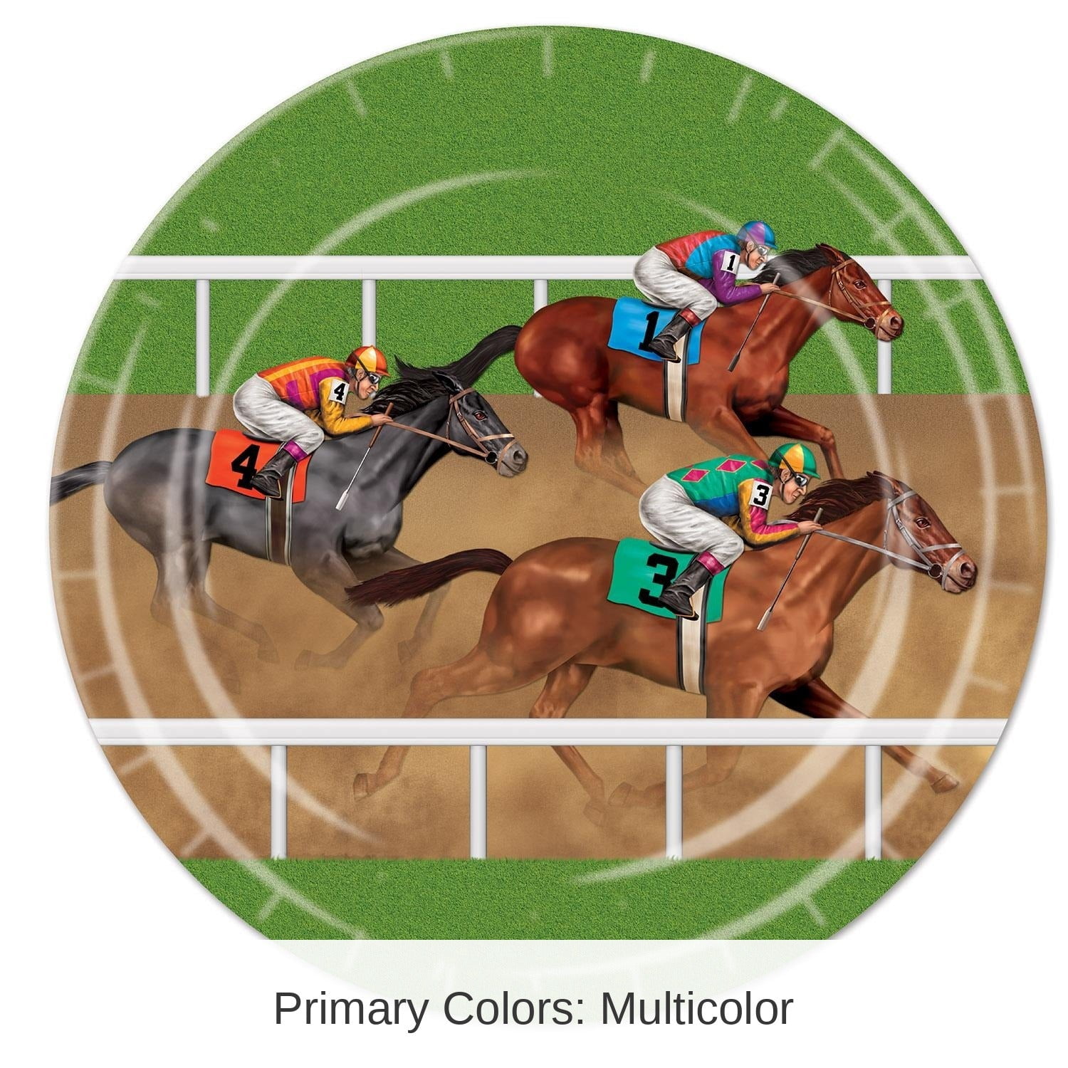 96 Pack Beistle Horse Racing Theme Party Paper Plates 9 inch