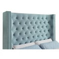 thumbnail image 4 of Furniture of America Azealia Fabric Wingback Queen Bed in Blue, 4 of 5
