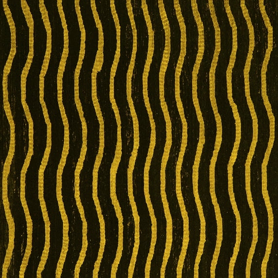 Ahgly Company Machine Washable Indoor Square Abstract Yellow Modern Area Rugs, 5' Square