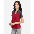 thumbnail image 2 of CORE365 CE112CW Women's Fusion ChromaSoft™ Colorblock Polo-Classic Red/ Carbon Heather-XS, 2 of 6