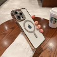 thumbnail image 2 of for iPhone 14 Pro Max Case Magnetic Glitter Full Camera Len Protector[Compatible with MagSafe] Clear Diamond Rhinestone Shockproof Cute Crystal Bling Case for 14 Pro Max 6.7''-Gold, 2 of 11