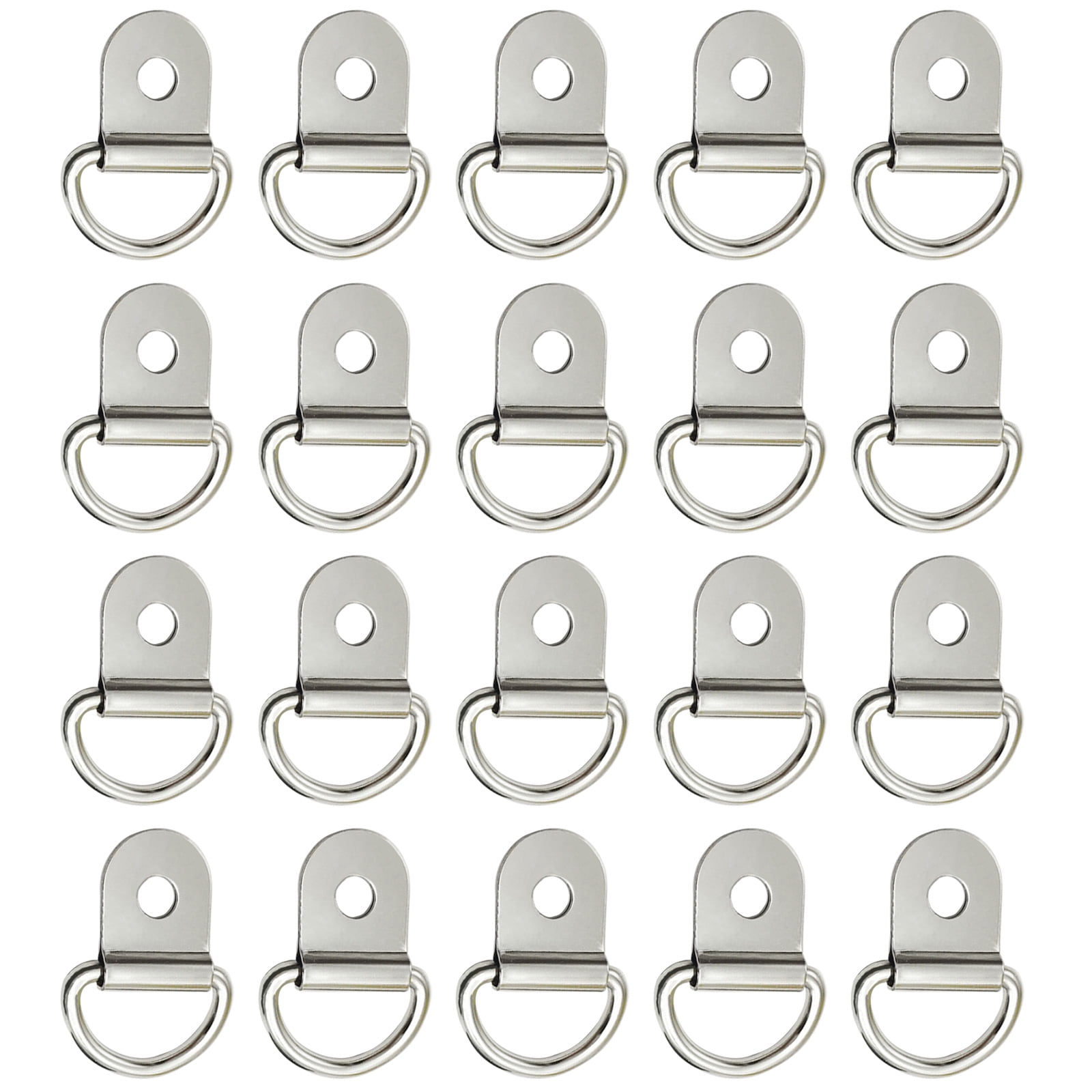 tegongse 20Pcs D Ring Tie Down Small Steel D Rings Anchor Lashing Ring for Loads on for Case Truck Cargo Trailers RV Boats