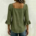 thumbnail image 5 of Guieoi Womens Tops under $10 Womens Bow Long Sleeved Bandage Round Neck Button Top, 5 of 5