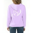 thumbnail image 6 of Trupants Girls Purple Heart Graphic Warm Hoodie - 100% Polyester Zip Up Sweatshirt with Kangaroo Pocket, Loose Fit for 4-14 Years,Size 11-12T, 6 of 8