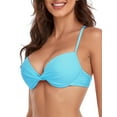 thumbnail image 3 of RELLECIGA Haut de Bikini Rehausseur pour Femme, devant Torsadé, Maillot de Bain à Armatures, 3 of 5