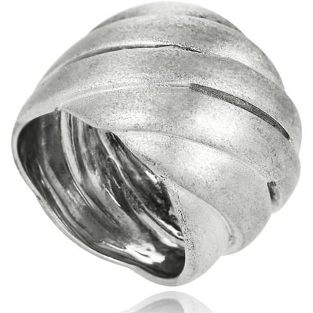 Brinley Co. Women's Sterling Silver Brushed Wide Fashion Ring